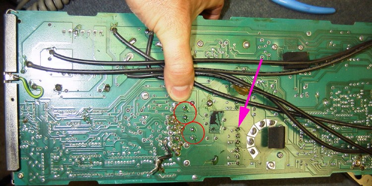 Solder side of PCB